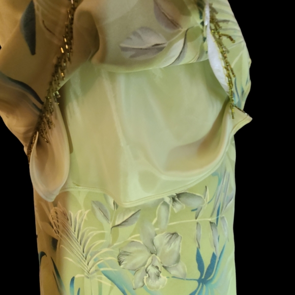 NWT Donna Ricco size 14 lime green 2 piece top & skirt - Picture 7 of 15